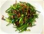 韭菜苔紫苏炒虾米的做法图解3