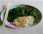 煎鸡蛋，空心菜的做法图解1